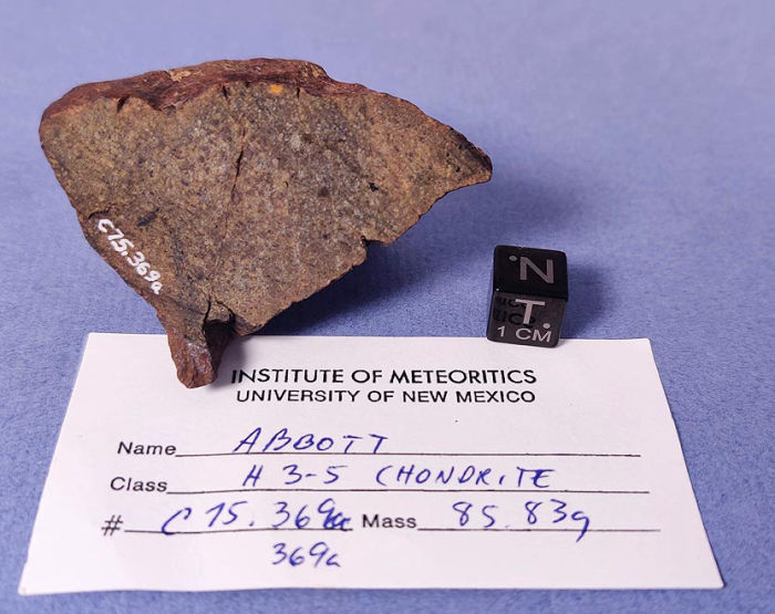 Abbott 85.83 gram meteorite from UNM